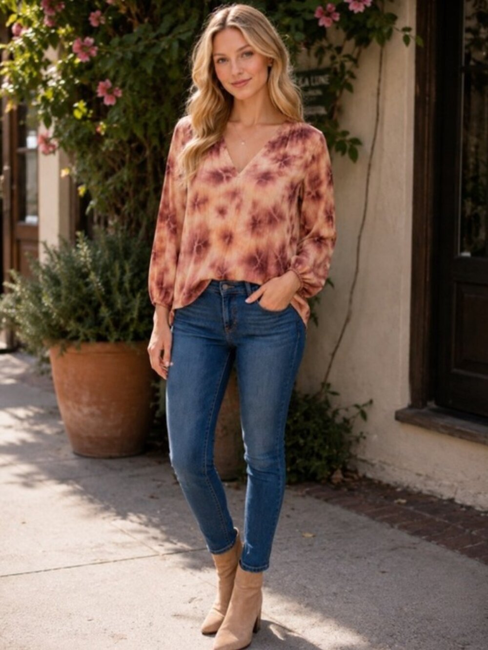 Nation LTD Mimi Peasant Top XSmall Puff Sleeves Earthy Granola Boho Indie Hippie